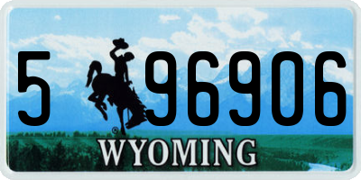 WY license plate 596906