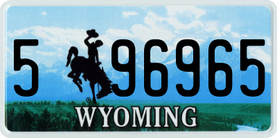 WY license plate 596965