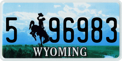 WY license plate 596983