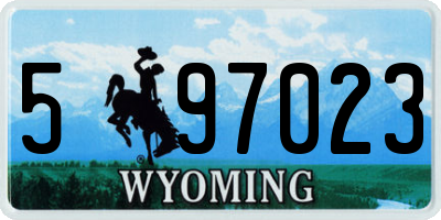 WY license plate 597023