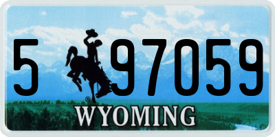 WY license plate 597059