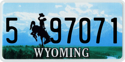 WY license plate 597071