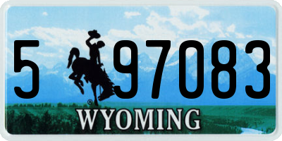 WY license plate 597083