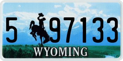 WY license plate 597133