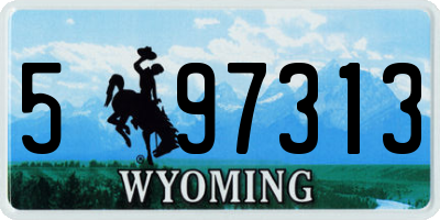 WY license plate 597313