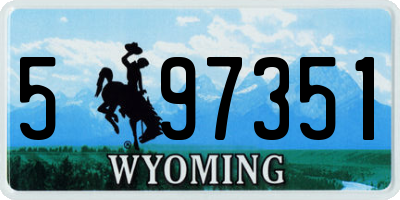 WY license plate 597351