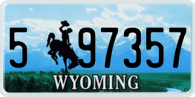 WY license plate 597357