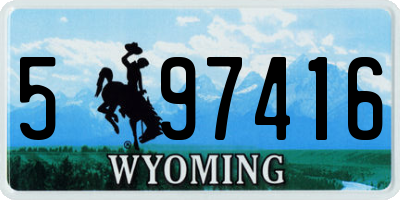 WY license plate 597416