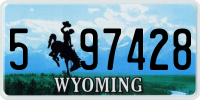 WY license plate 597428