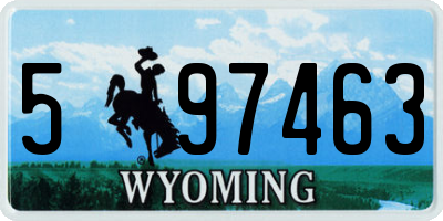 WY license plate 597463