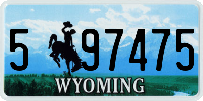 WY license plate 597475