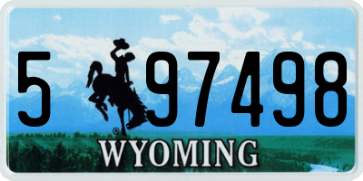 WY license plate 597498