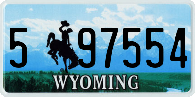 WY license plate 597554