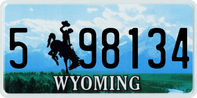 WY license plate 598134