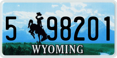 WY license plate 598201