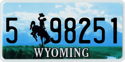 WY license plate 598251