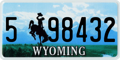 WY license plate 598432