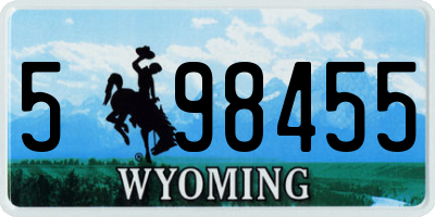 WY license plate 598455