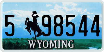 WY license plate 598544