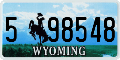 WY license plate 598548