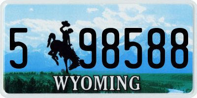WY license plate 598588