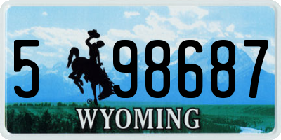 WY license plate 598687