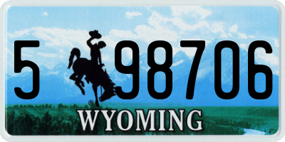 WY license plate 598706