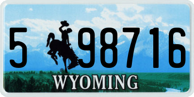 WY license plate 598716