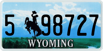 WY license plate 598727