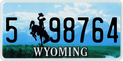 WY license plate 598764