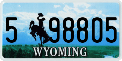 WY license plate 598805