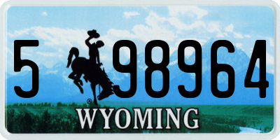 WY license plate 598964