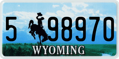 WY license plate 598970