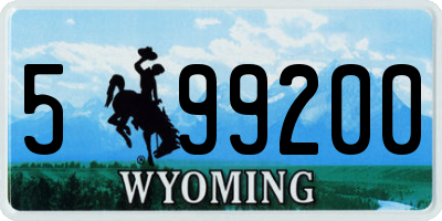 WY license plate 599200