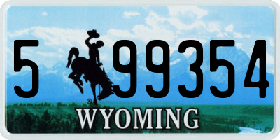 WY license plate 599354