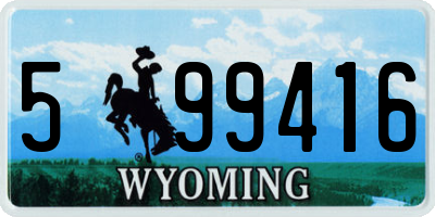 WY license plate 599416