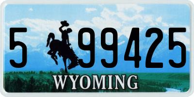 WY license plate 599425