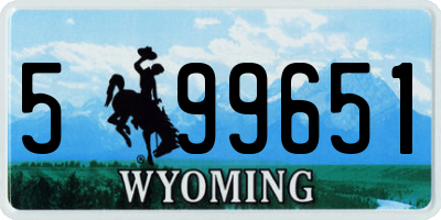 WY license plate 599651