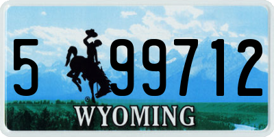 WY license plate 599712