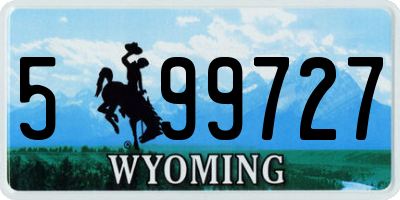 WY license plate 599727