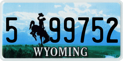 WY license plate 599752