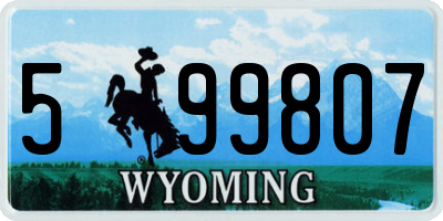 WY license plate 599807