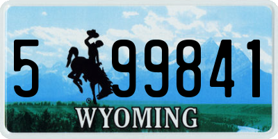 WY license plate 599841