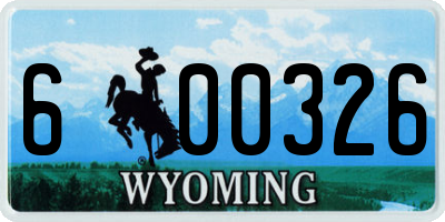 WY license plate 600326
