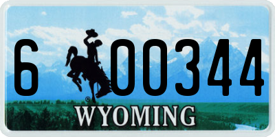 WY license plate 600344
