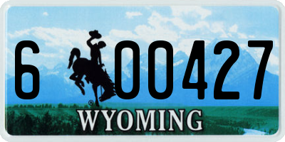 WY license plate 600427