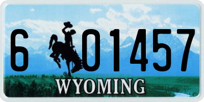 WY license plate 601457