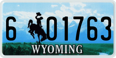 WY license plate 601763