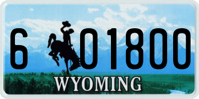 WY license plate 601800
