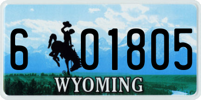 WY license plate 601805